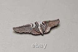 Wwii U. S. Army Air Corps Bombardier Wing Pin Back, Sterling