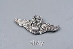 Wwii U. S. Army Air Corps Command Pilot Wing Pin Back, Sterling