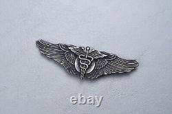 Wwii U. S. Army Air Corps Flight Surgeon Wing By Gemsco Pin Back, Sterling