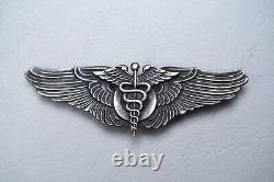 Wwii U. S. Army Air Corps Flight Surgeon Wing By Gemsco Pin Back, Sterling