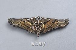 Wwii U. S. Army Air Corps Flight Surgeon Wings By Amico Pinback, Sterling