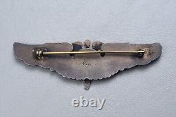Wwii U. S. Army Air Corps Flight Surgeon Wings By Amico Pinback, Sterling
