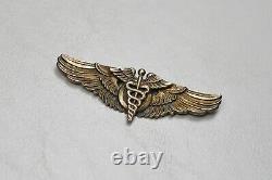 Wwii U. S. Army Air Corps Flight Surgeon's Wing By Amico Pinback, Sterling