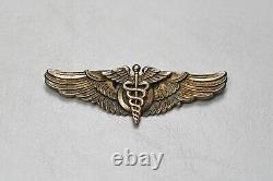 Wwii U. S. Army Air Corps Flight Surgeon's Wing By Amico Pinback, Sterling