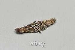 Wwii U. S. Army Air Corps Flight Surgeon's Wing By Amico Pinback, Sterling