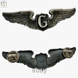 Wwii U. S. Army Air Corps Glider Pilot Wings Badge Sterling 3 Size Insignia #397