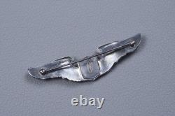 Wwii U. S. Army Air Corps Pilot Wing By Blackinton Pin Back, Sterling