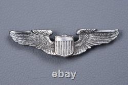 Wwii U. S. Army Air Corps Pilot Wing By Blackinton Pin Back, Sterling