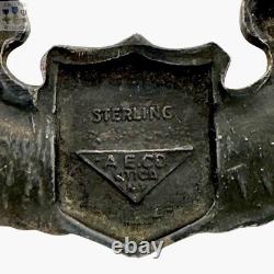 Wwii U. S. Army Air Corps Pilot Wings Badge 3-1/8 Size Sterling A. E. Co. Utica