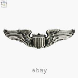 Wwii U. S. Army Air Corps Pilot Wings Badge Fox Co. Sterling Silver Insignia #60