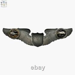 Wwii U. S. Army Air Corps Pilot Wings Badge Fox Co. Sterling Silver Insignia #60