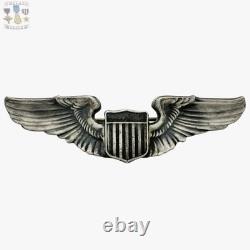 Wwii U. S. Army Air Corps Pilot Wings Sterling Badge 3 Size 26g. Thick Pin #362 Wwii U. S. Army Air Corps Pilot Wings Sterling Badge 3 Size 26g. Thick Pin #362