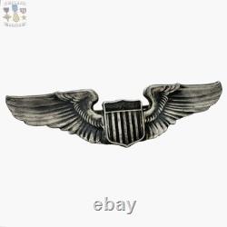 Wwii U. S. Army Air Corps Pilot Wings Sterling Badge 3 Size 26g. Thick Pin #362