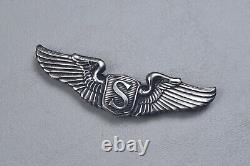 Wwii U. S. Army Air Corps Service Pilot Wing Theater Made, Pin Back