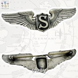 Wwii U. S. Army Air Corps Service Pilot Wings 3 Size Pin-back Sterling 28g. #350