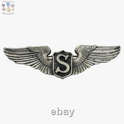Wwii U. S. Army Air Corps Service Pilot Wings 3 Size Pin-back Sterling 28g. #350