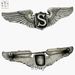 Wwii U. S. Army Air Corps Service Pilot Wings 3 Size Pin-back Sterling 28g. #350
