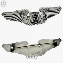 Wwii U. S. Army Air Forces Service Pilot Wings Gemsco N. Y. 3-1/8 Size Ww2 #324