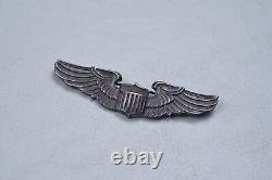 Wwii U. S. U. S. Army Air Corps Pilot's Wing By Amico Pin Back, Sterling