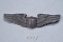 Wwii U. S. U. S. Army Air Corps Pilot's Wing By Amico Pin Back, Sterling