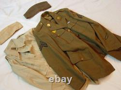 Wwii Us Army 4th Air Force Ww2 Uniform Group Tunic Jacket Shirt 2 Hats