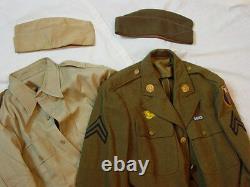 Wwii Us Army 4th Air Force Ww2 Uniform Group Tunic Jacket Shirt 2 Hats