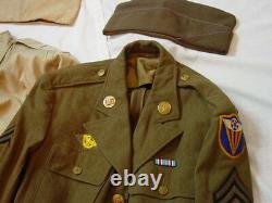 Wwii Us Army 4th Air Force Ww2 Uniform Group Tunic Jacket Shirt 2 Hats