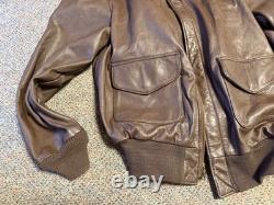 Wwii Us Army Air Corp A2 Pilot Leather Flying Jacket-medium/large Long 42l