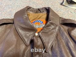 Wwii Us Army Air Corp A2 Pilot Leather Flying Jacket-medium/large Long 42l