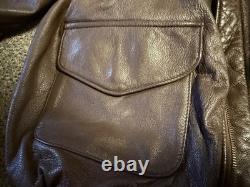 Wwii Us Army Air Corp A2 Pilot Leather Flying Jacket-medium/large Long 42l