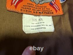 Wwii Us Army Air Corp A2 Pilot Leather Flying Jacket-medium/large Long 42l