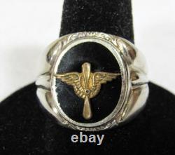Wwii Us Army Air Corps Aviator Pilot Sterling Silver Ring Size 9 1/4 Named #'d