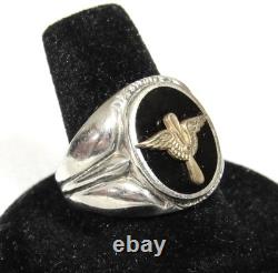 Wwii Us Army Air Corps Aviator Pilot Sterling Silver Ring Size 9 1/4 Named #'d