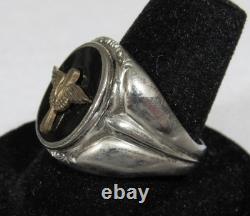 Wwii Us Army Air Corps Aviator Pilot Sterling Silver Ring Size 9 1/4 Named #'d