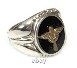 Wwii Us Army Air Corps Aviator Pilot Sterling Silver Ring Size 9 1/4 Named #'d