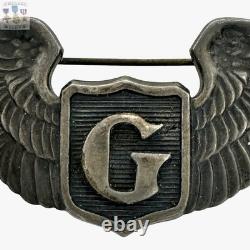 Wwii Us Army Air Corps Glider Pilot Wings Badge Juarez Sterling 3-1/4 Insignia