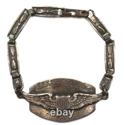 Wwii Us Army Air Corps New Braunfels Texas Aggies Sterling Silver Wings Bracelet