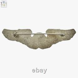 Wwii Us Army Air Corps Observer Wings 3-1\8 Badge Amcraft Starburst Pattern #05