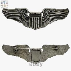 Wwii Us Army Air Corps Pilot Wings Badge 3 Size Amcraft Starburst Pattern #109