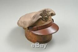 Wwii Us Army Air Corps Pilot's Khaki Crusher Cap By Rogers Peet Company, Ny ID