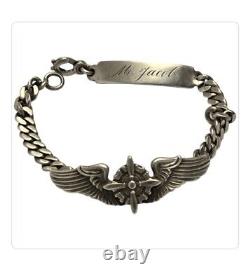 Wwii Us Army Air Force Pilot ID Silver Specification Bracelet