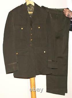 Wwii Us Army Air Force Usaaf Officer's Dark Olive Drab Tunic And Trousers