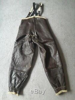 Wwii Us Army Air Forces Shearling Leather Type A-5 Flying Trousers Sz 44r Usaaf