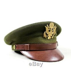 Wwii Us Army Air Forces Usaaf Officer Dress Visor Cap Hat Wool Felt Crown Size 7