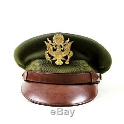 Wwii Us Army Air Forces Usaaf Officer Dress Visor Cap Hat Wool Felt Crown Size 7