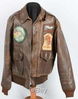 Wwii Ww2 United States Army Air Corps Id'ed Patched Bomber Jacket
